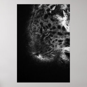 cheetah ansikte nära dekorativ teckning poster