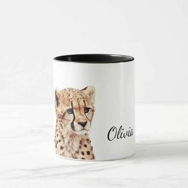 Cheetah Ansikte Personlig Kaffemugg (Center)