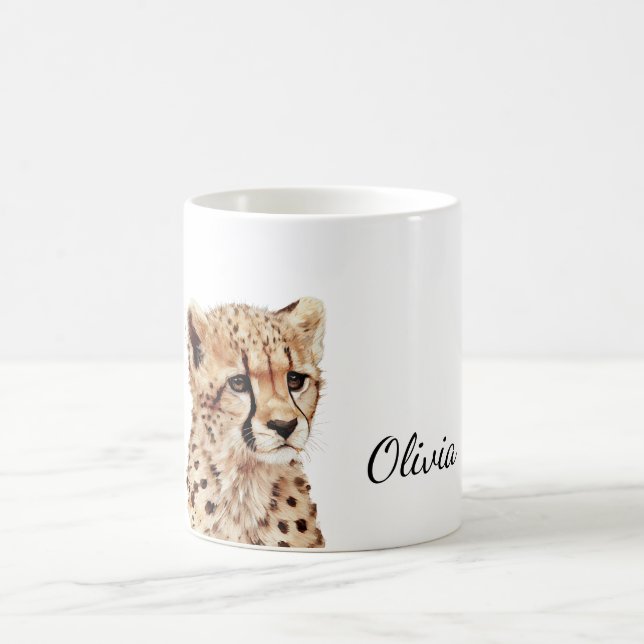 Cheetah Ansikte Personlig Kaffemugg (Center)