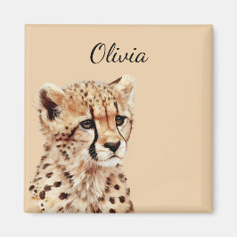 Cheetah Ansikte Personlig Magnet