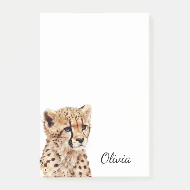 Cheetah Ansikte Personlig Post-it Block (Framsida)