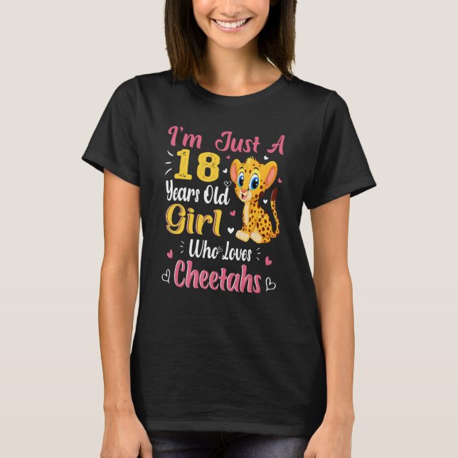 Cheetah är bara en flicka som Kärlek Cheetahs 18:e T Shirt (Framsida)