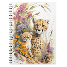 Cheetah Baby och Mamma School Office Notebook Gift Anteckningsbok