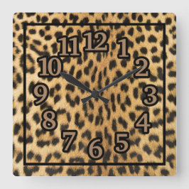 Cheetah Big Cat Animal Skriv ut Fyrkantig Klocka