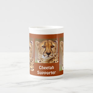 Cheetah Big Cat Ansikte Jumbo Soppa eller Coffee M Benporslin Mugg