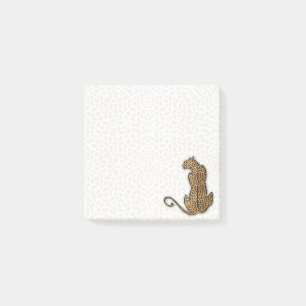 Cheetah Big Cat med matad djurutskrift Post-it Block