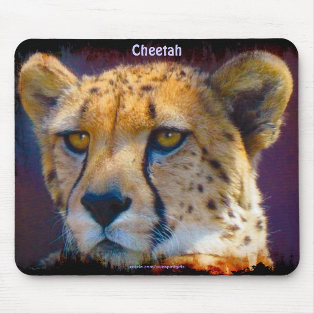 Cheetah Big Cat Wildlife Art Mousepad Musmatta (Framsidan)