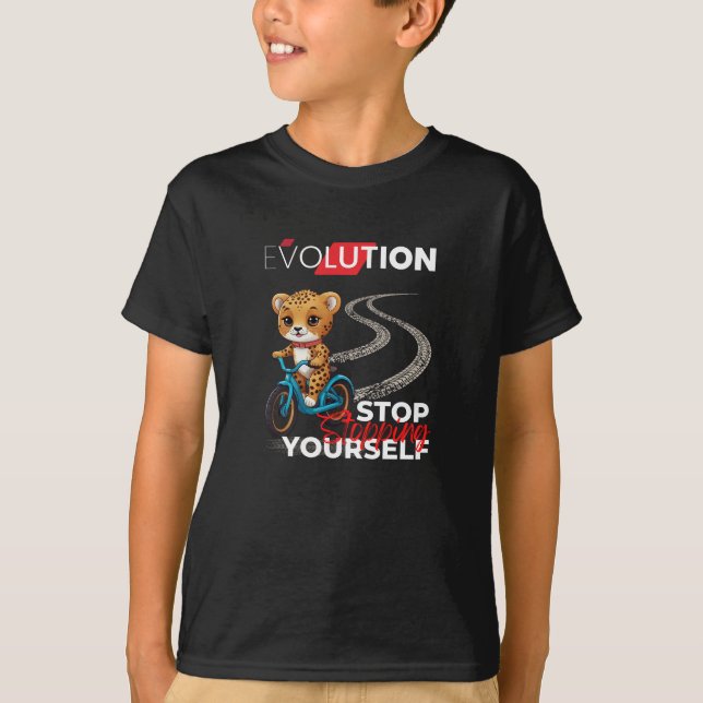 Cheetah Biker, Evolution T Shirt (Framsida)