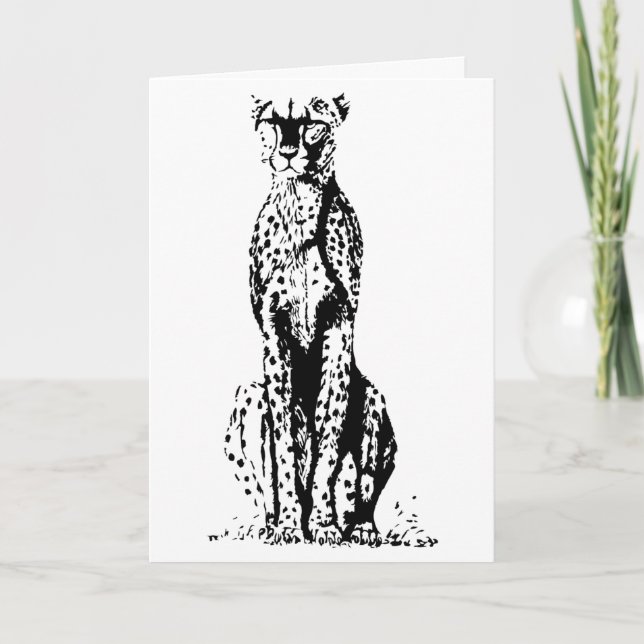 Cheetah Birthday Card Kort (Framsida)
