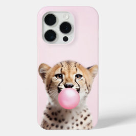 Cheetah Blowing Rosa Bubble Gum Phone Case