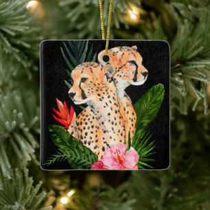 Cheetah Bouquet Julgransprydnad Keramik