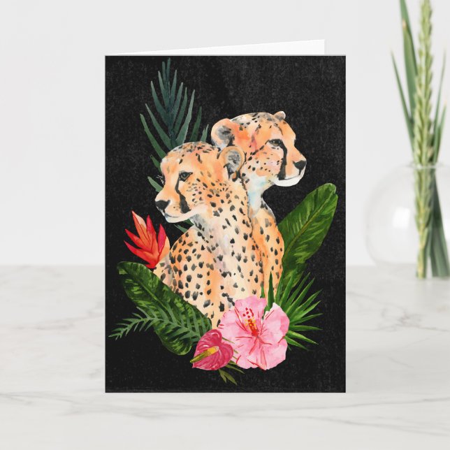 Cheetah Bouquet Kort (Framsida)