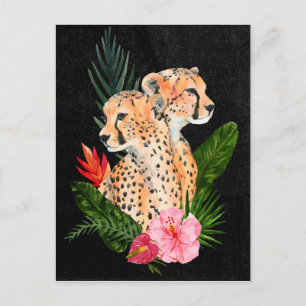 Cheetah Bouquet Vykort
