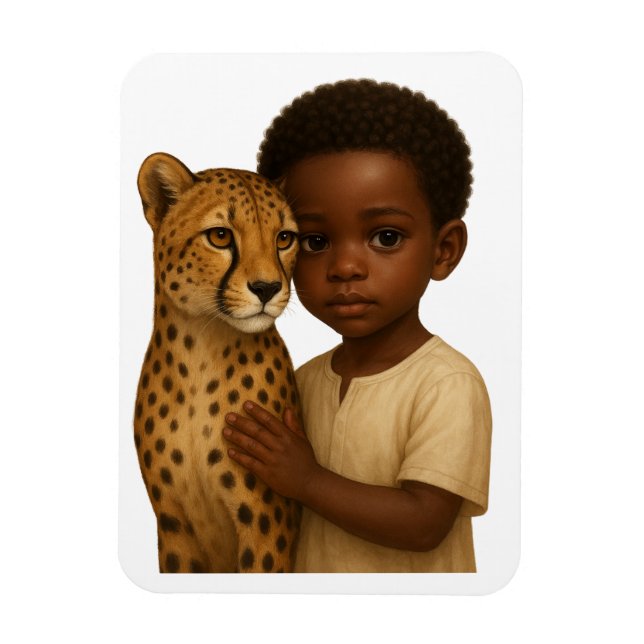 Cheetah & Boy: Bond of the wild and innocent Magnet (Vertikal)
