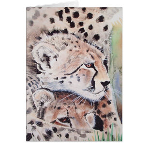 Cheetah Card av Molly Harrison ~ Blank Hälsningskort