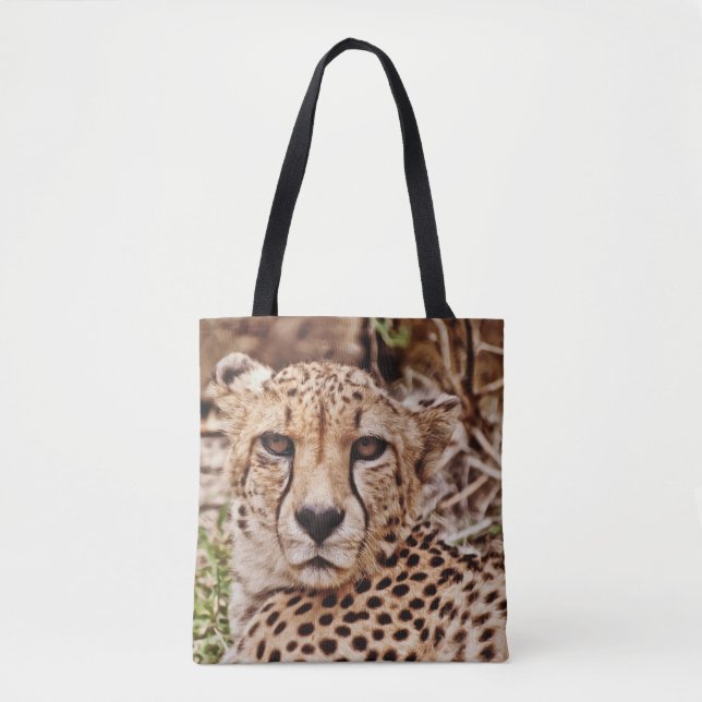 Cheetah Cat Medium Big Tote Tygkasse (Framsida)