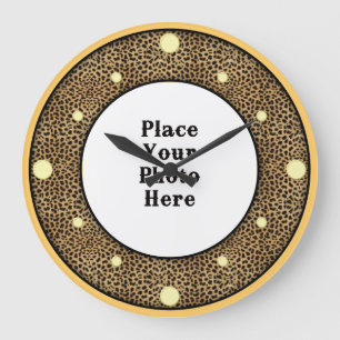Cheetah din fotoväggklocka stor klocka