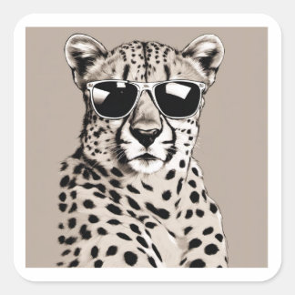 Cheetah Diva Fyrkantigt Klistermärke