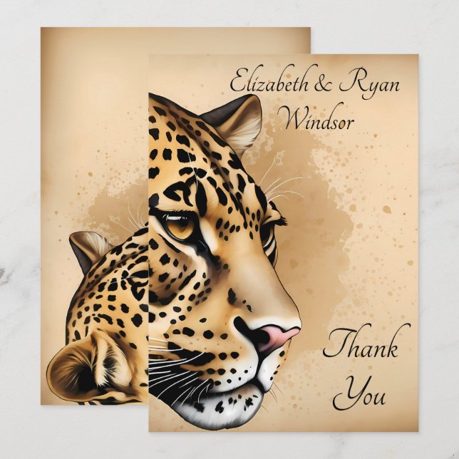 Cheetah Flat Tackat You Card Tack Kort (Fram/baksida)
