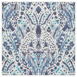 CHEETAH FRIEND Ikat Tribal in Indigo Tyg