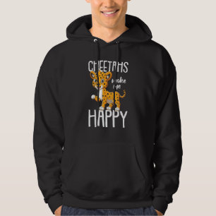 Cheetah Funny Cheetahs gör mig till Lycklig Kids Hoodie