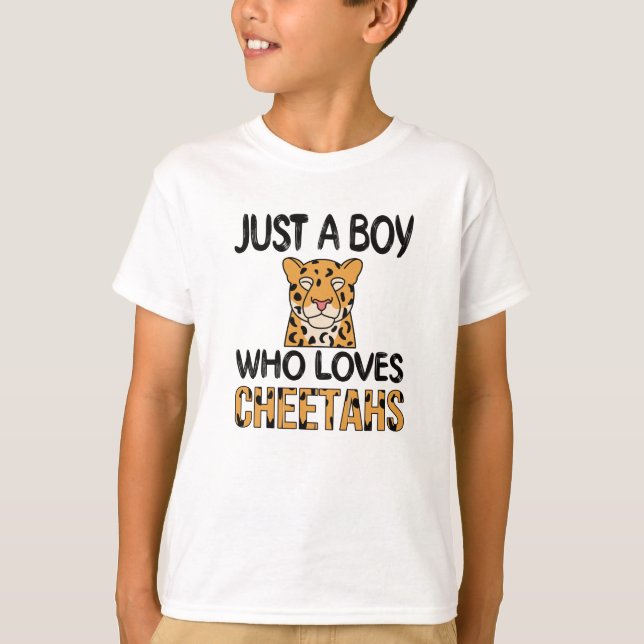 Cheetah-gåvor till Boys Cheetah Älskare Cute Anima T Shirt (Framsida)