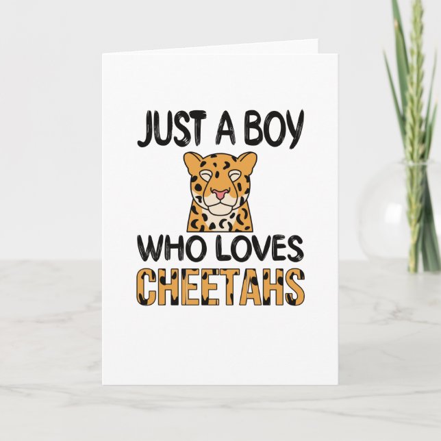 Cheetah Gifts for Boys Cheetah Älskare Cute Animal Kort (Framsida)