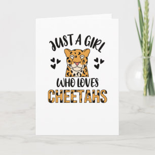 Cheetah Gifts for Girls Cheetah Älskare Cute Anima Kort