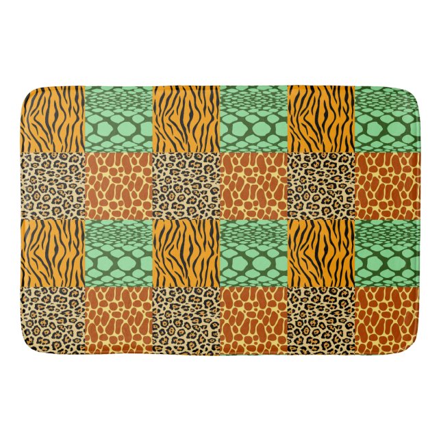 Cheetah, Giraffe, Tiger och Snake Badrumsmatta (Framsidan)
