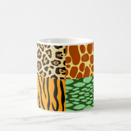 Cheetah, Giraffe, Tiger och Snake Kaffemugg