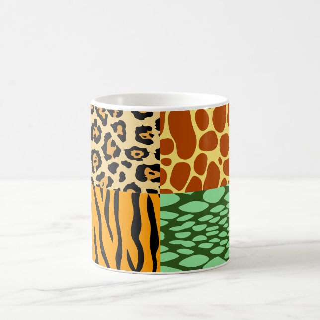 Cheetah, Giraffe, Tiger och Snake Kaffemugg (Center)