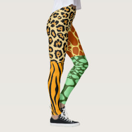 Cheetah, Giraffe, Tiger och Snake Leggings