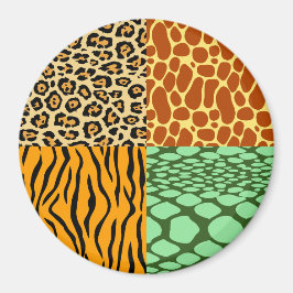 Cheetah, Giraffe, Tiger och Snake Magnet