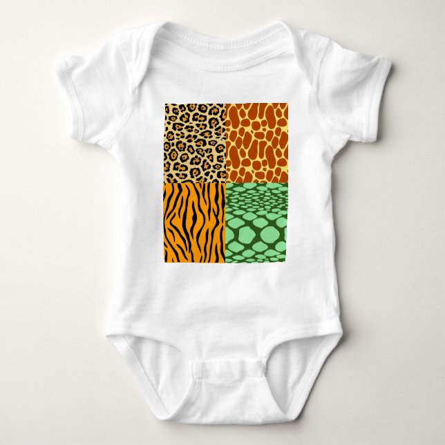 Cheetah, Giraffe, Tiger och Snake T Shirt (Framsida)