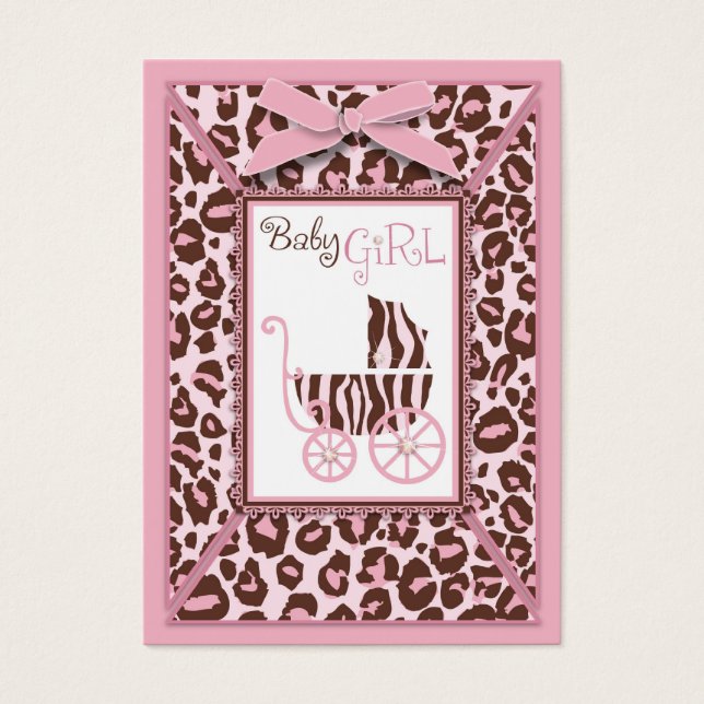 Cheetah Girl Gift Märkre Rosa A Visitkort (Framsidan)