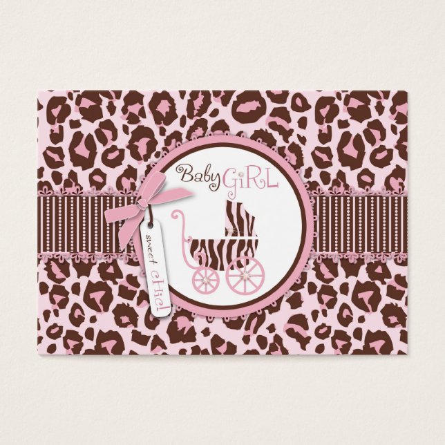 Cheetah Girl Gift Märkre Rosa D Visitkort (Framsidan)