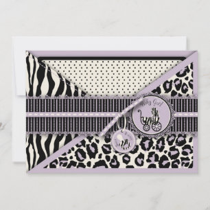 Cheetah Girl-inbjudningskort Lilac Inbjudningar