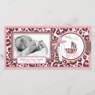 Cheetah Girl Photo Card Rosa Meddelande