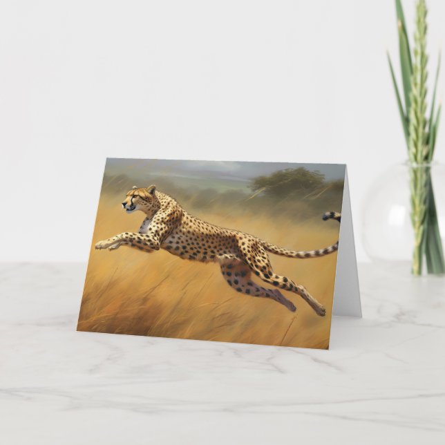 Cheetah Greeting Card Kort (Framsida)