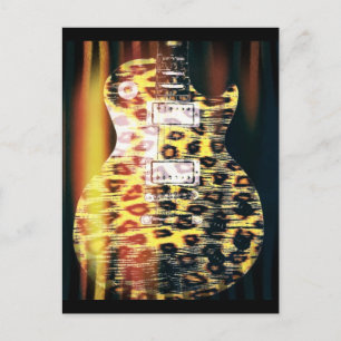 Cheetah Guitar Postcard Vykort