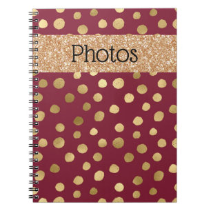 Cheetah Guld Burgundy Metallic Photos Anteckningsbok
