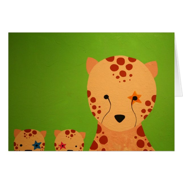 cheetah hälsningskort (Framsidan Horizontal)