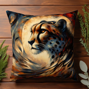 Cheetah Harlem Renaissance Modern Painting Kudde