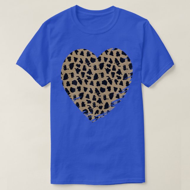 Cheetah Heart Leopard Print  T Shirt (Design framsida)