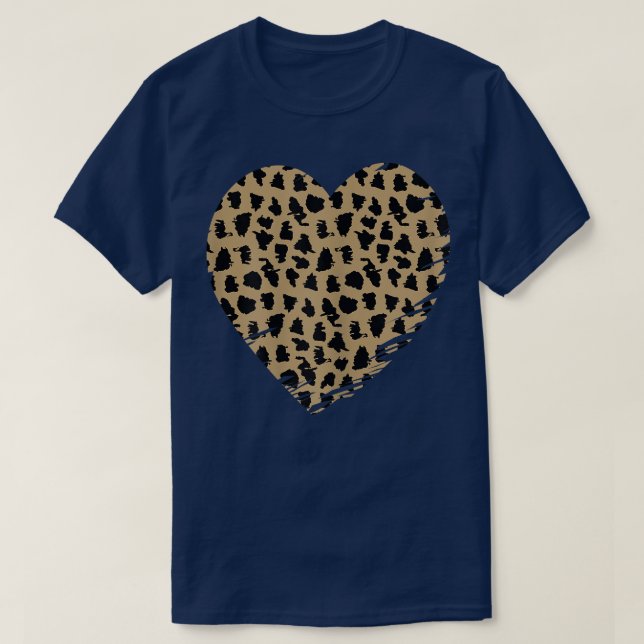 Cheetah Heart Leopard Print  T Shirt (Design framsida)
