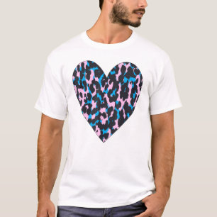Cheetah Heart Leopard Skriv Magic Kärlek Symbol Bl T Shirt
