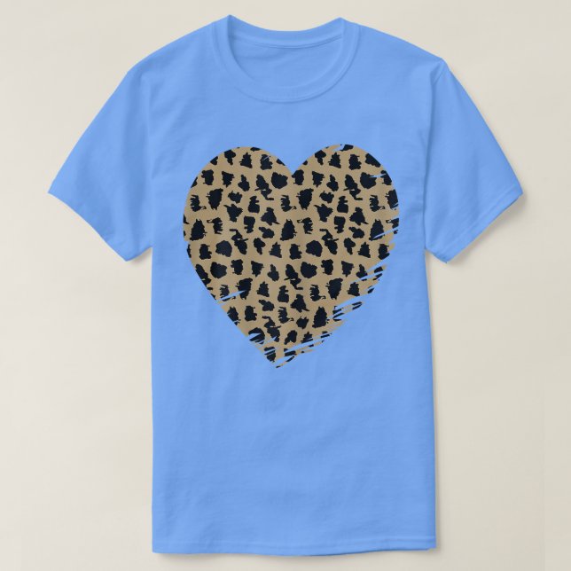 Cheetah Heart Leopard Skriv ut T Shirt (Design framsida)