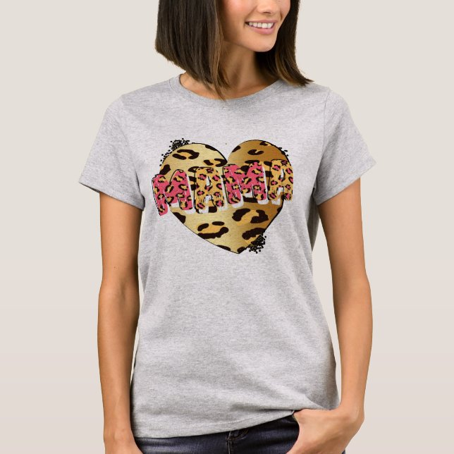 Cheetah Heart Mamma T-Shirt (Framsida)