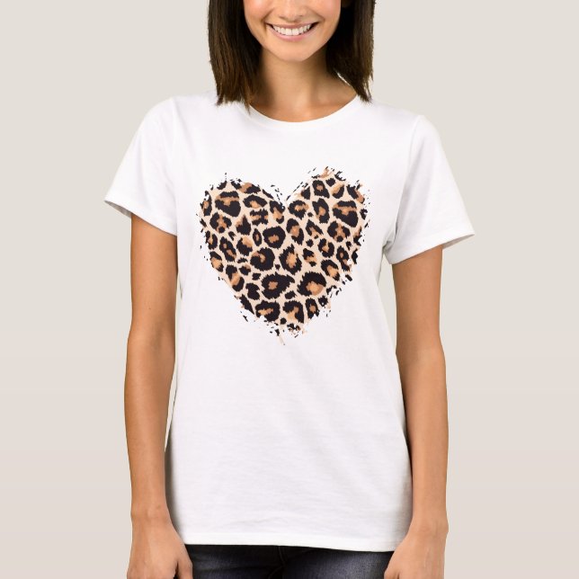 Cheetah Heart T Shirt (Framsida)