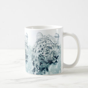 Cheetah i Snö Art Kaffemugg